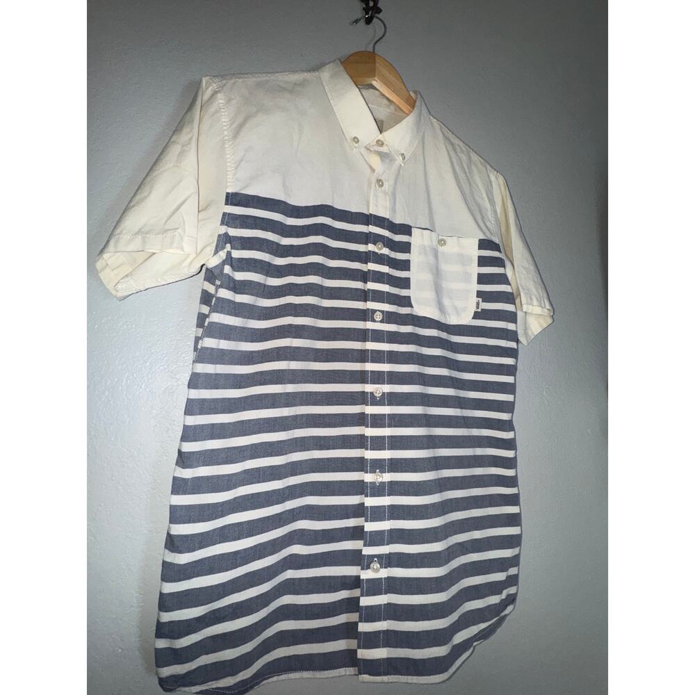 Vans Button Up Button Down Striped Block Shirt Me… - image 2
